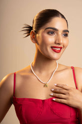 Zo - Freshwater Pearl Necklace with Lab Grown Diamond Elephant Pendant