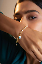 Yakuyoke - Evil Eye Charm Freshwater Pearl Bracelet