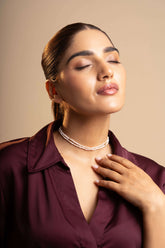 Soai - Blush Pink Blossom Double Freshwater Pearl Choker