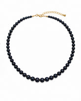 Round Black Pearl Gradient Necklace