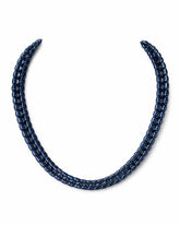 Weave Navy Blue Pearl Necklace