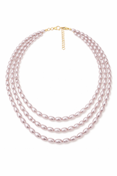 Violet Blossom Triple Layer Necklace