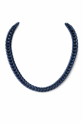 Weave Navy Blue Pearl Necklace