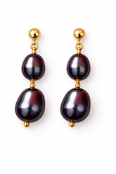 Baroque Navy Blue Drop Diamond Earrings