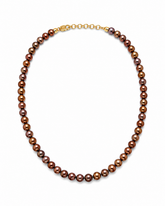 Golden Bronze Round Pearl Necklace