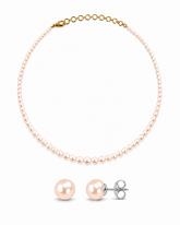 Cherry Blossom Necklace & Peach Studs Set