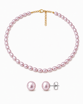 Violet Blossom Necklace & Studs Set