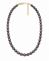 Espresso Oval Pearl Necklace