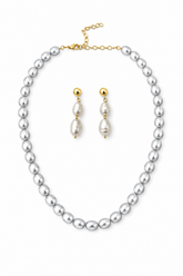 Baroque Silver Tahiti Necklace Set