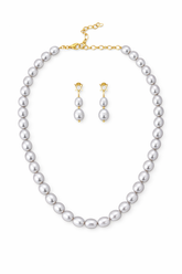 Baroque Silver Tahiti Necklace Set