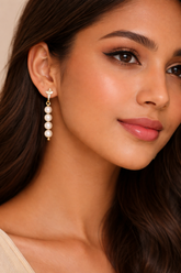 Baby Pink Pearl Long Earrings