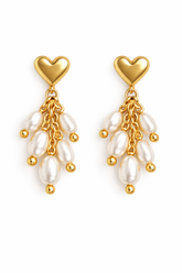 Heart Drift Pearl Earrings