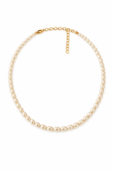 Off White Big Oval Pearl Necklace