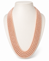 Baby Pink 5 Layer Round Pearl Necklace
