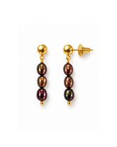 Espresso Oval Pearl Drop Earring