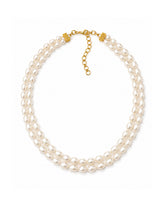 Off White Twin Oval Pearl Necklace