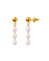 Satin Pink Oval Pearl Drop Earring