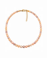 Two Tone Graduated Round Pearl Necklace
