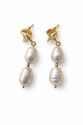 Baroque Silver Drop Diamond Earrings