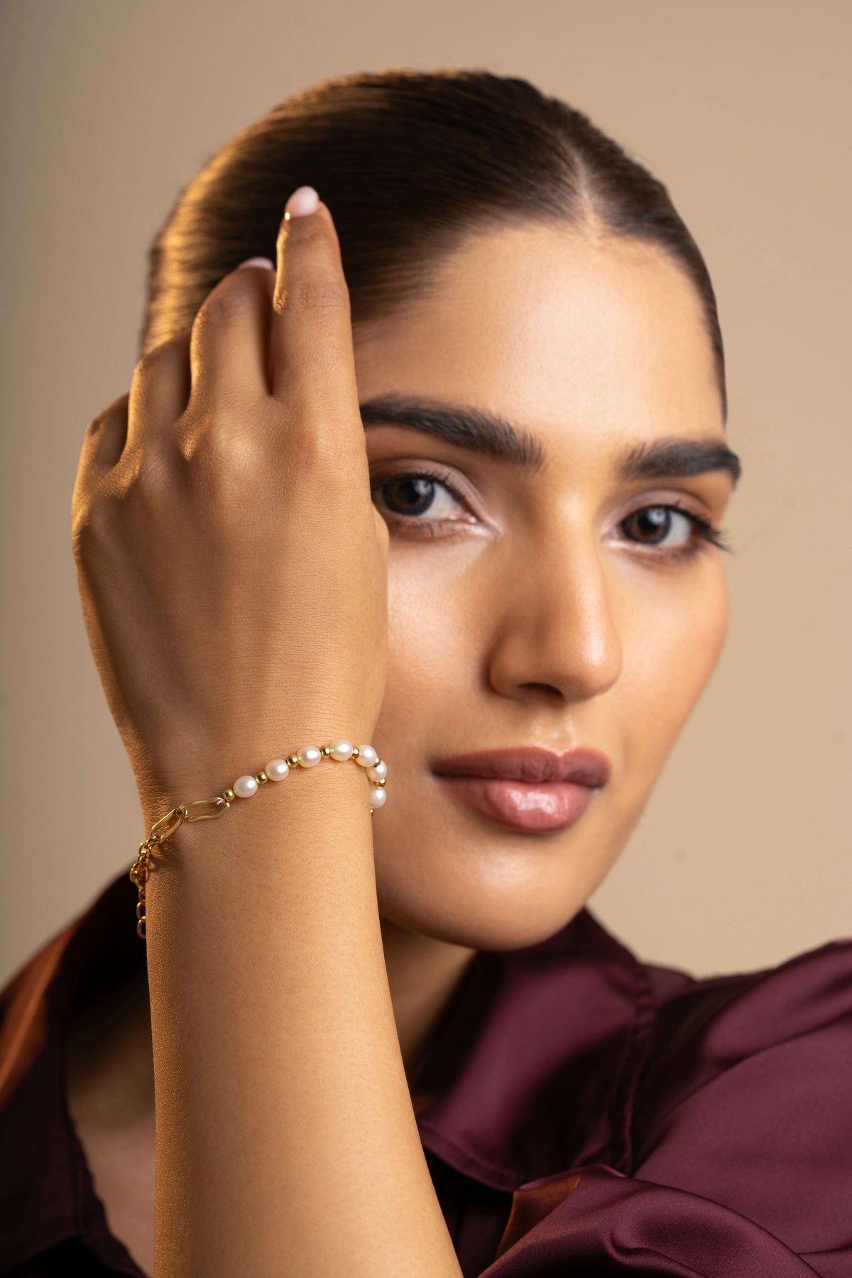 Kizuna - Paper Clip Freshwater Pearl Bracelet