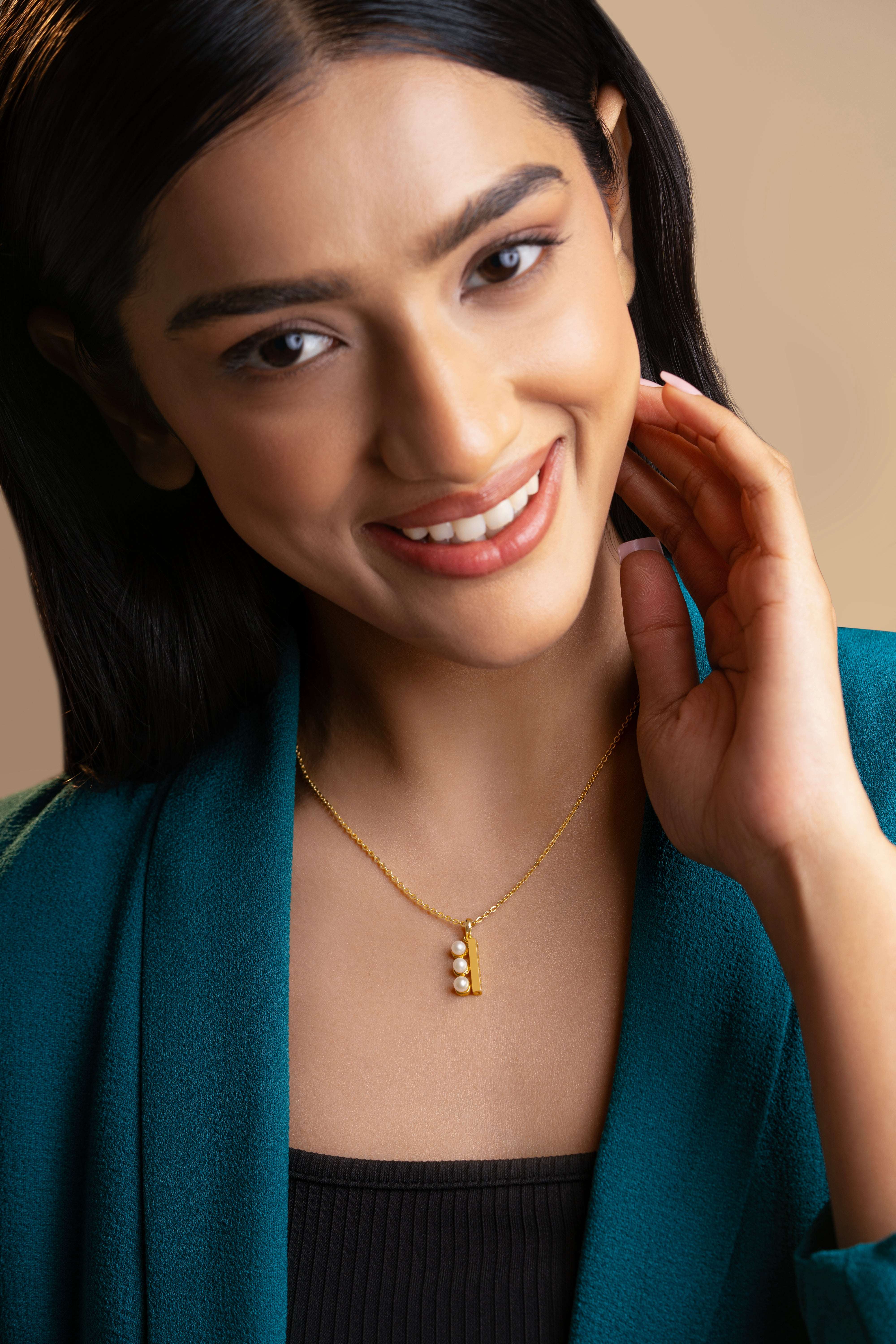 Suki - Triple Drop Freshwater Pearl Necklace