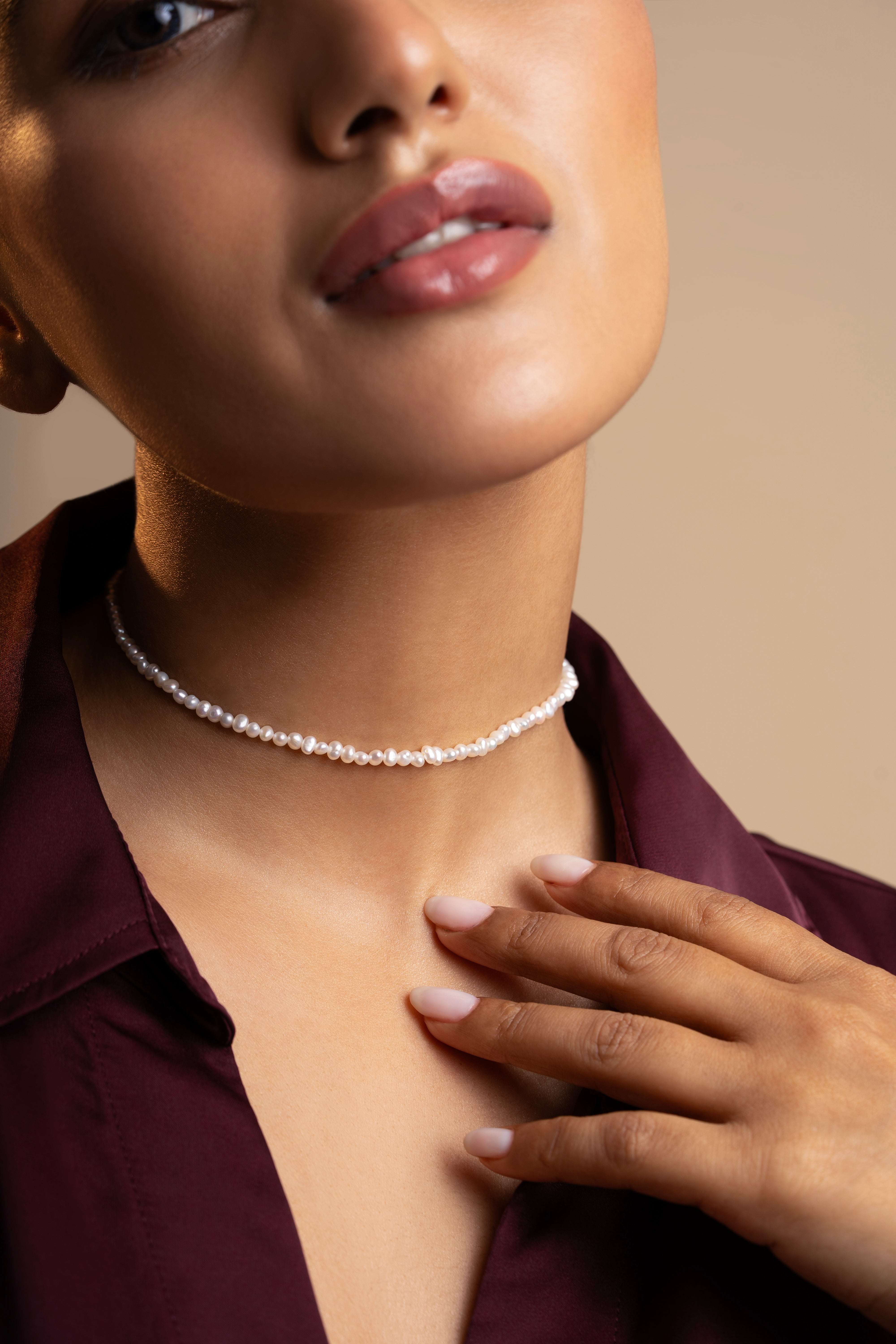 Koibumi White Freshwater Pearl Choker