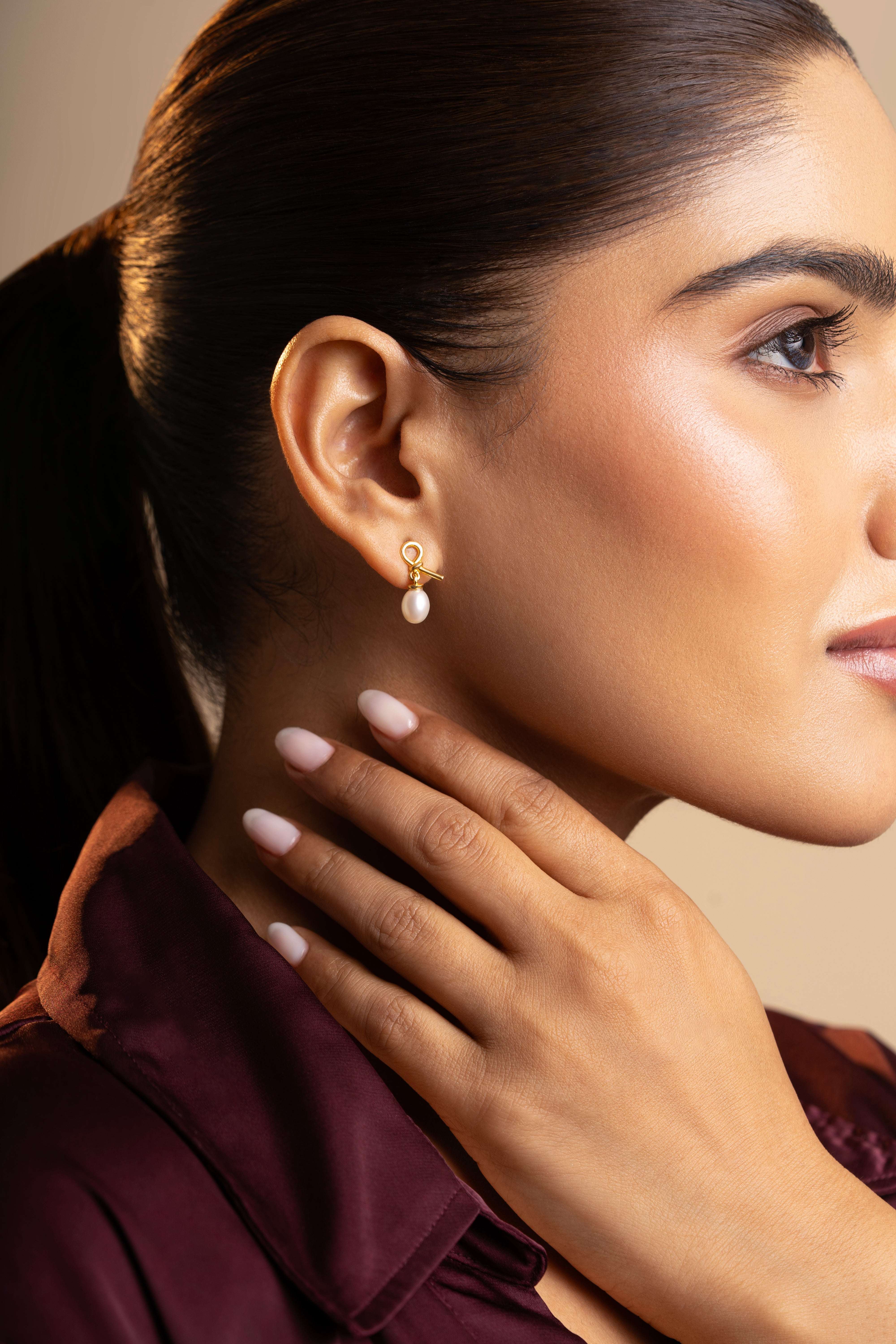 Musubi - Infinity Knot Pearl Earrings