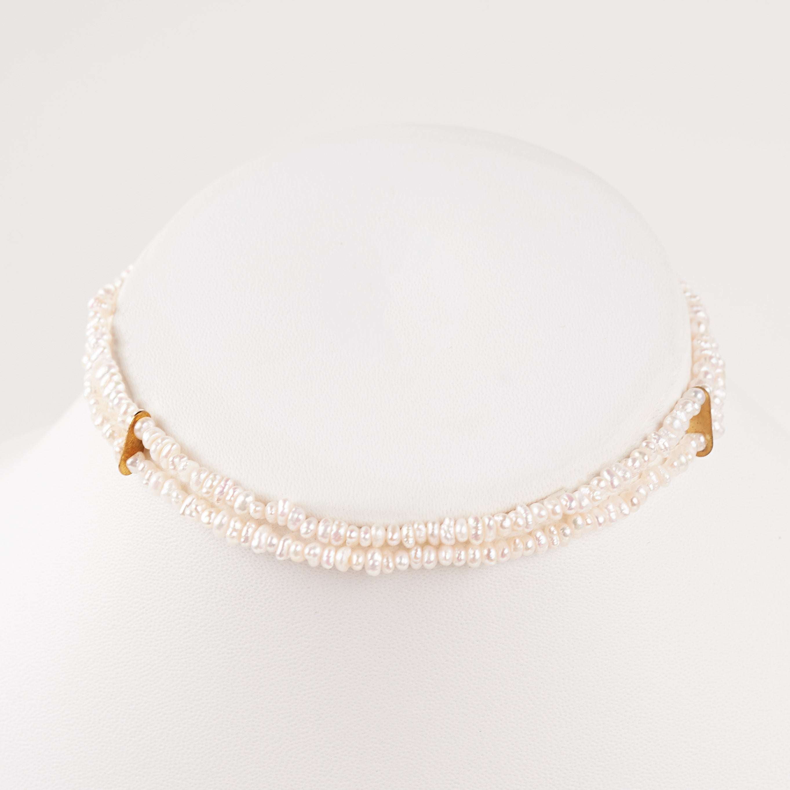 Soai - Blush Pink Blossom Double Freshwater Pearl Choker