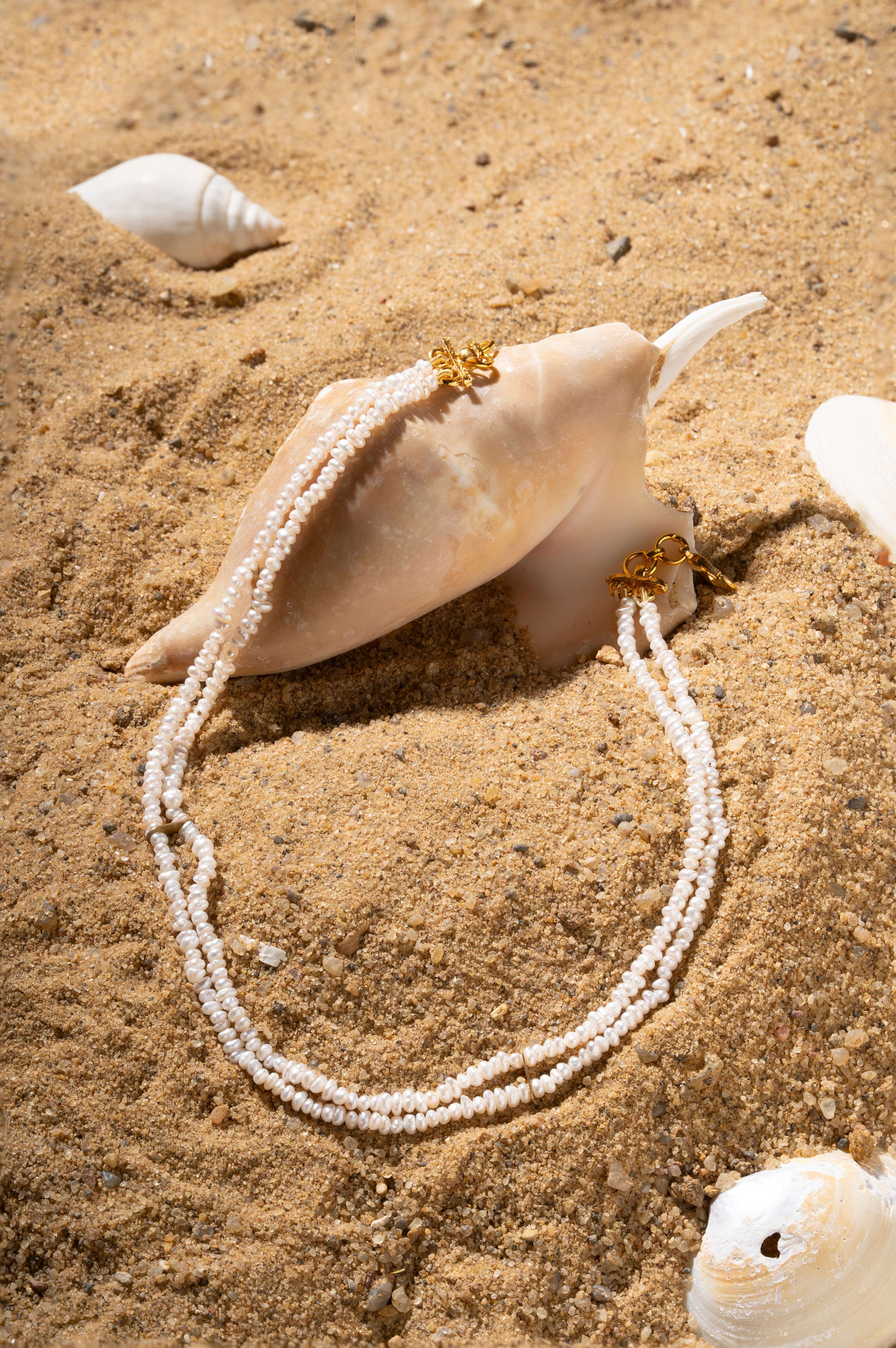 Soai - Blush Pink Blossom Double Freshwater Pearl Choker