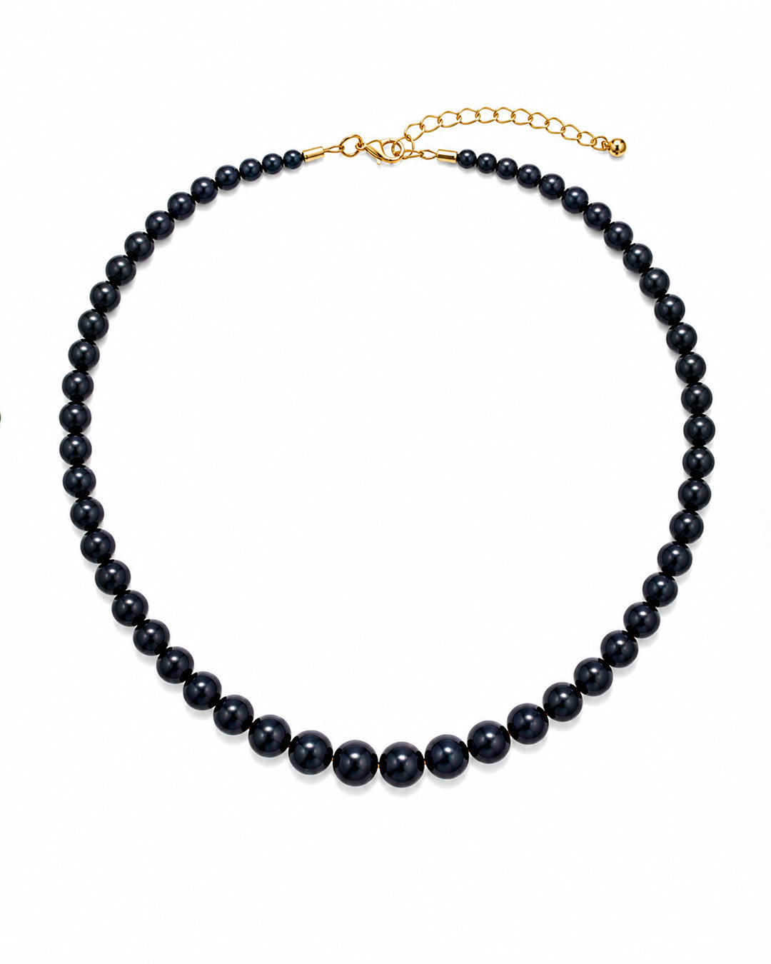 Round Black Pearl Gradient Necklace