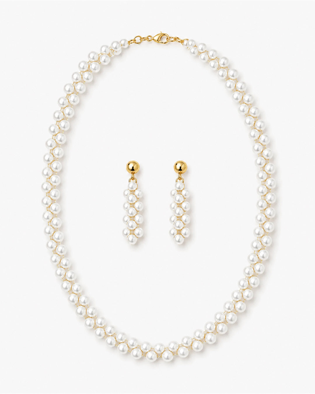Osaka White Necklace & Earring Set