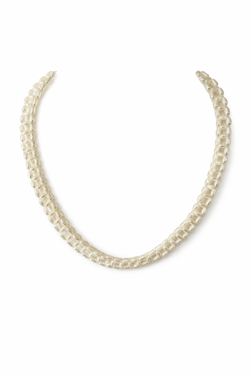 Weave White Pearl Necklace