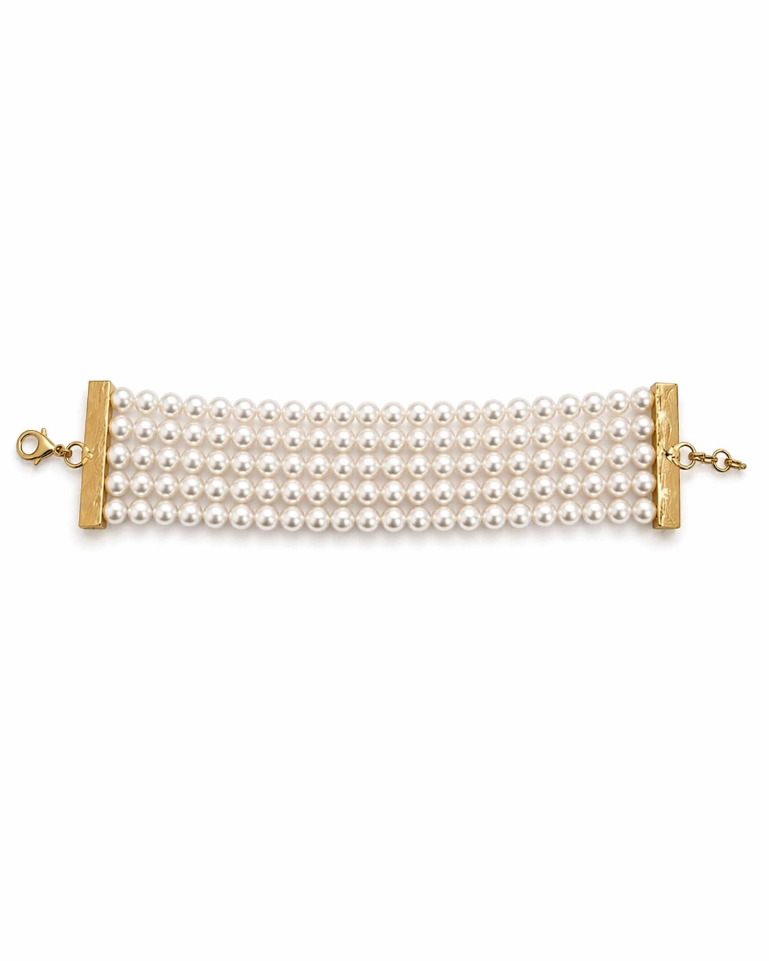 Bold 5 Line White Choker
