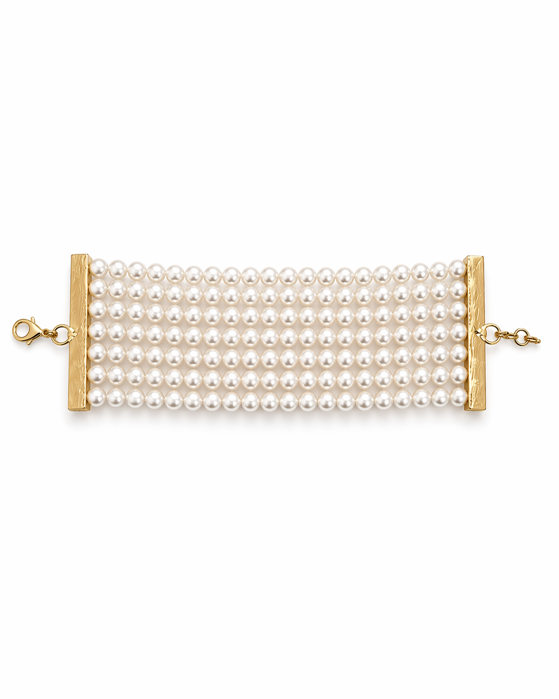6 Line White Cascade Choker