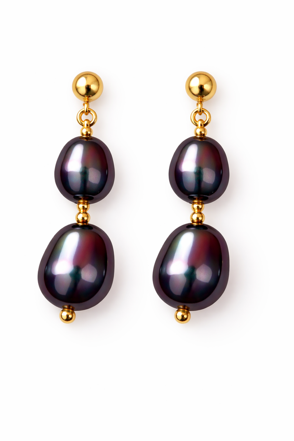 Baroque Navy Blue Drop Earrings