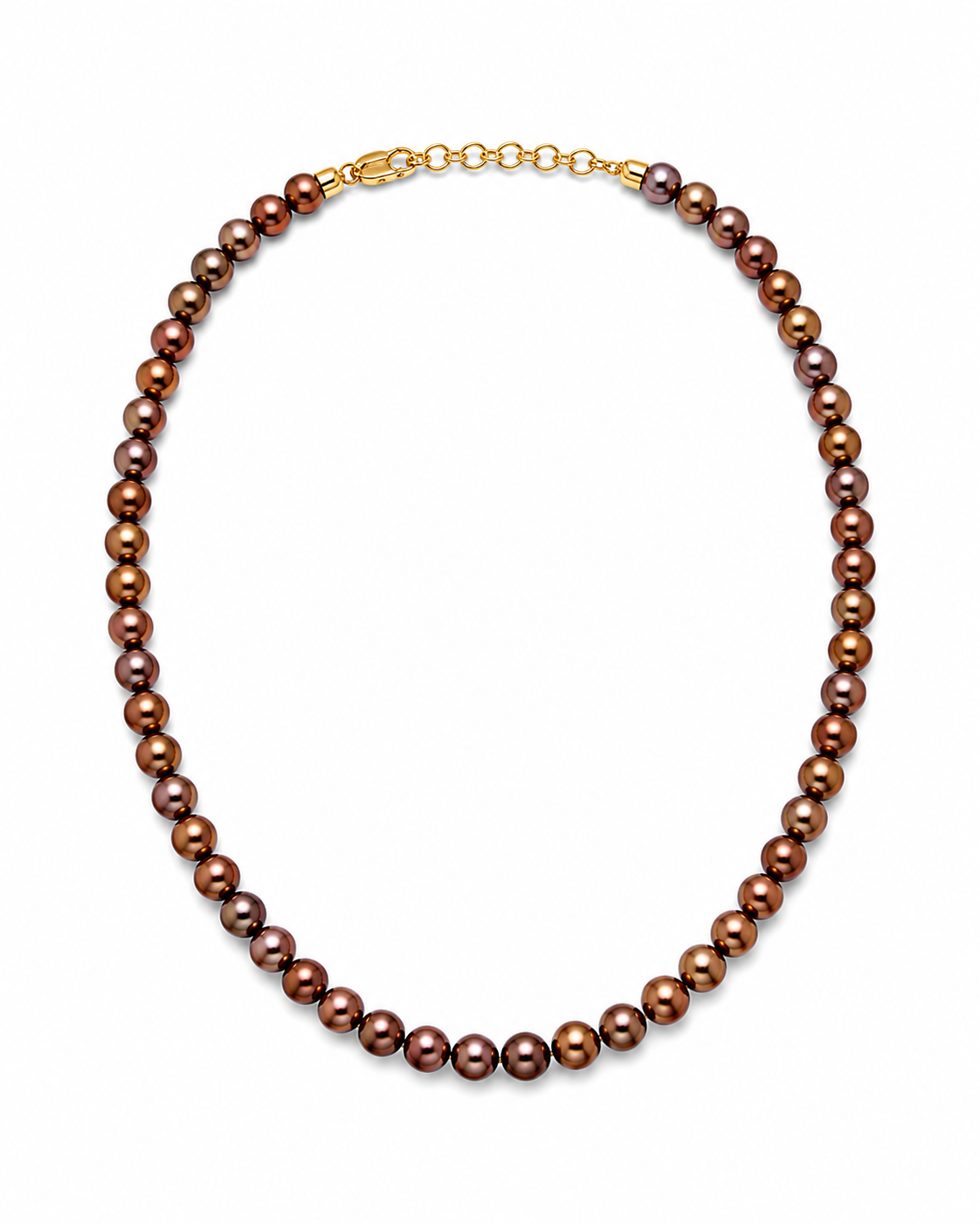 Golden Bronze Round Pearl Necklace