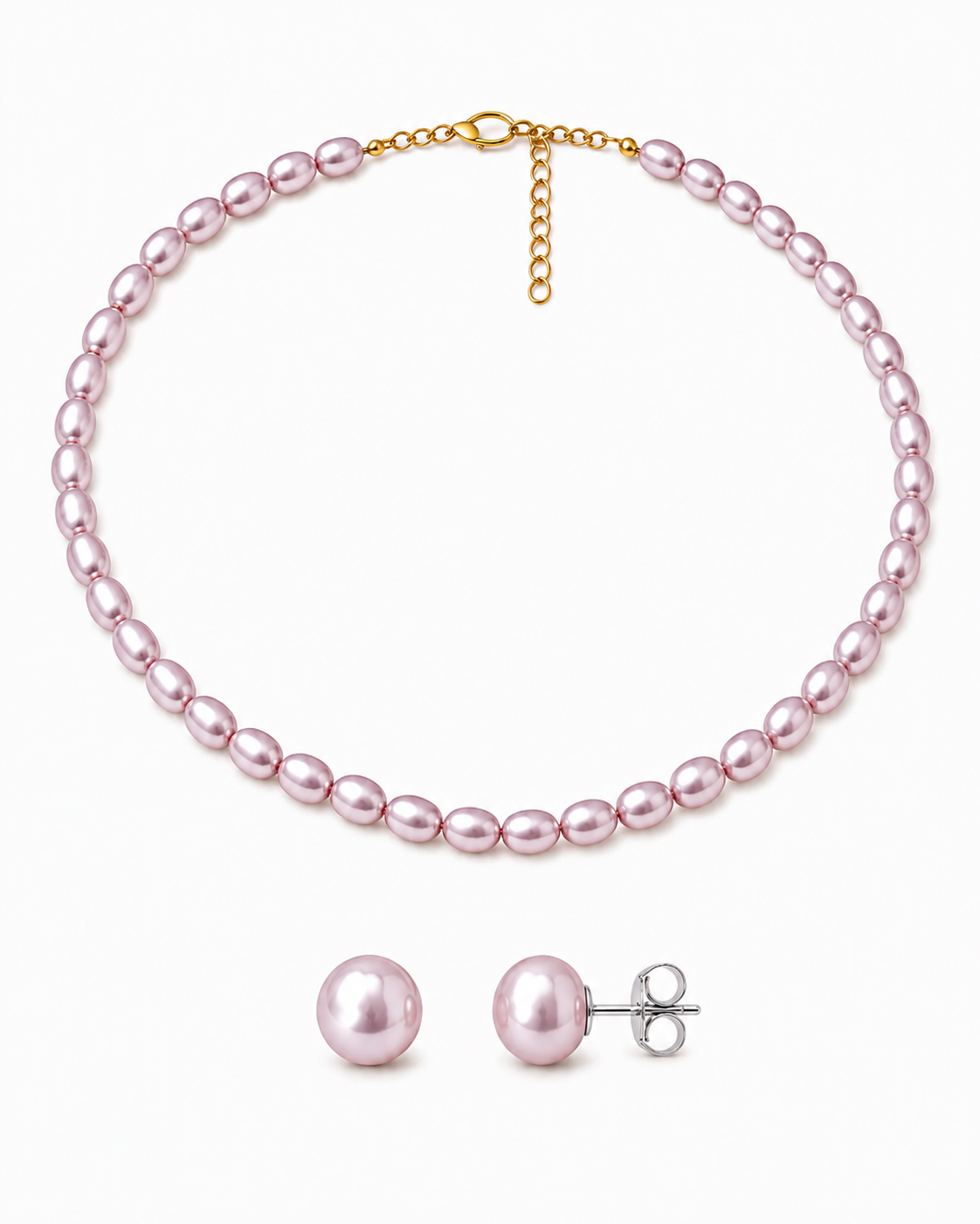 Violet Blossom Necklace & Studs Set