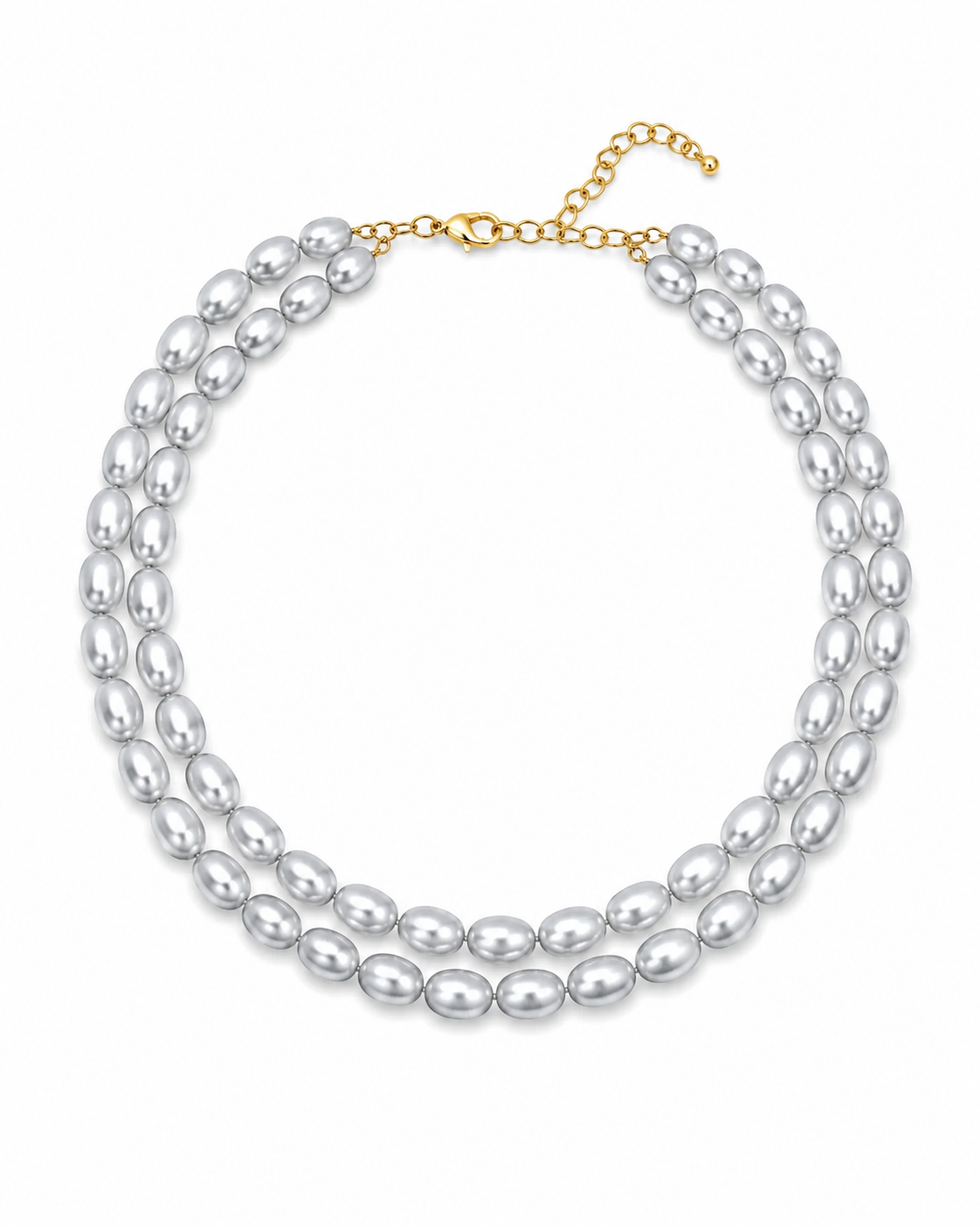 Double Baroque Silver Tahiti Necklace