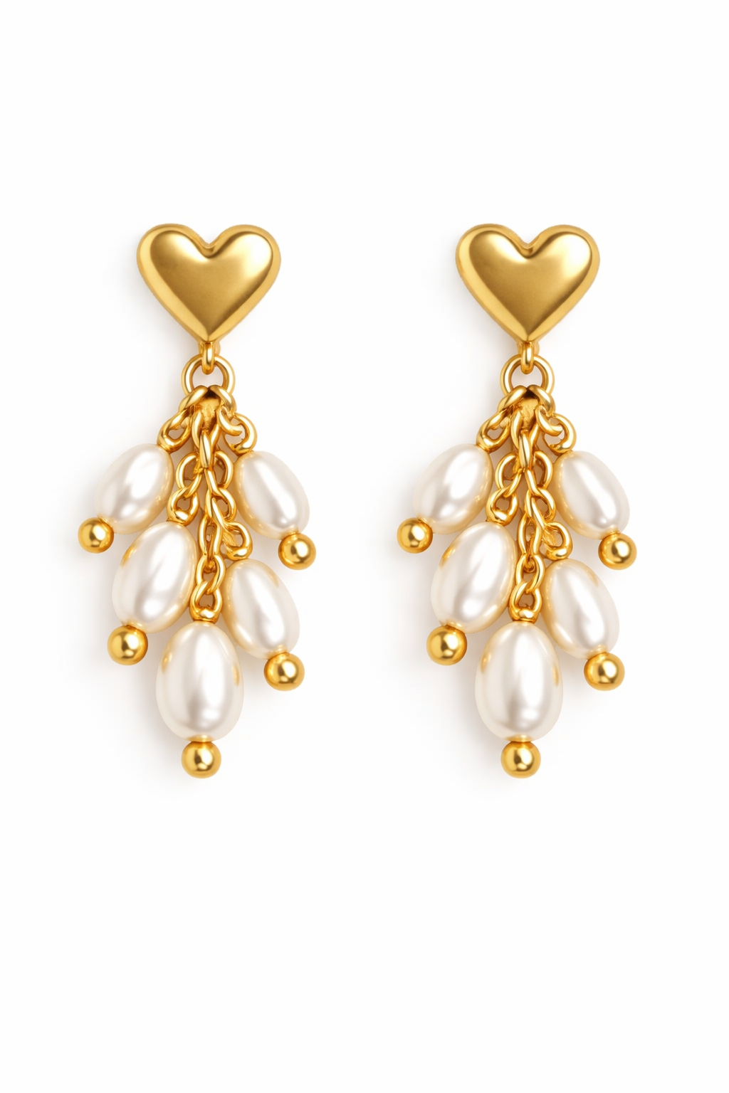 Heart Drift Pearl Earrings