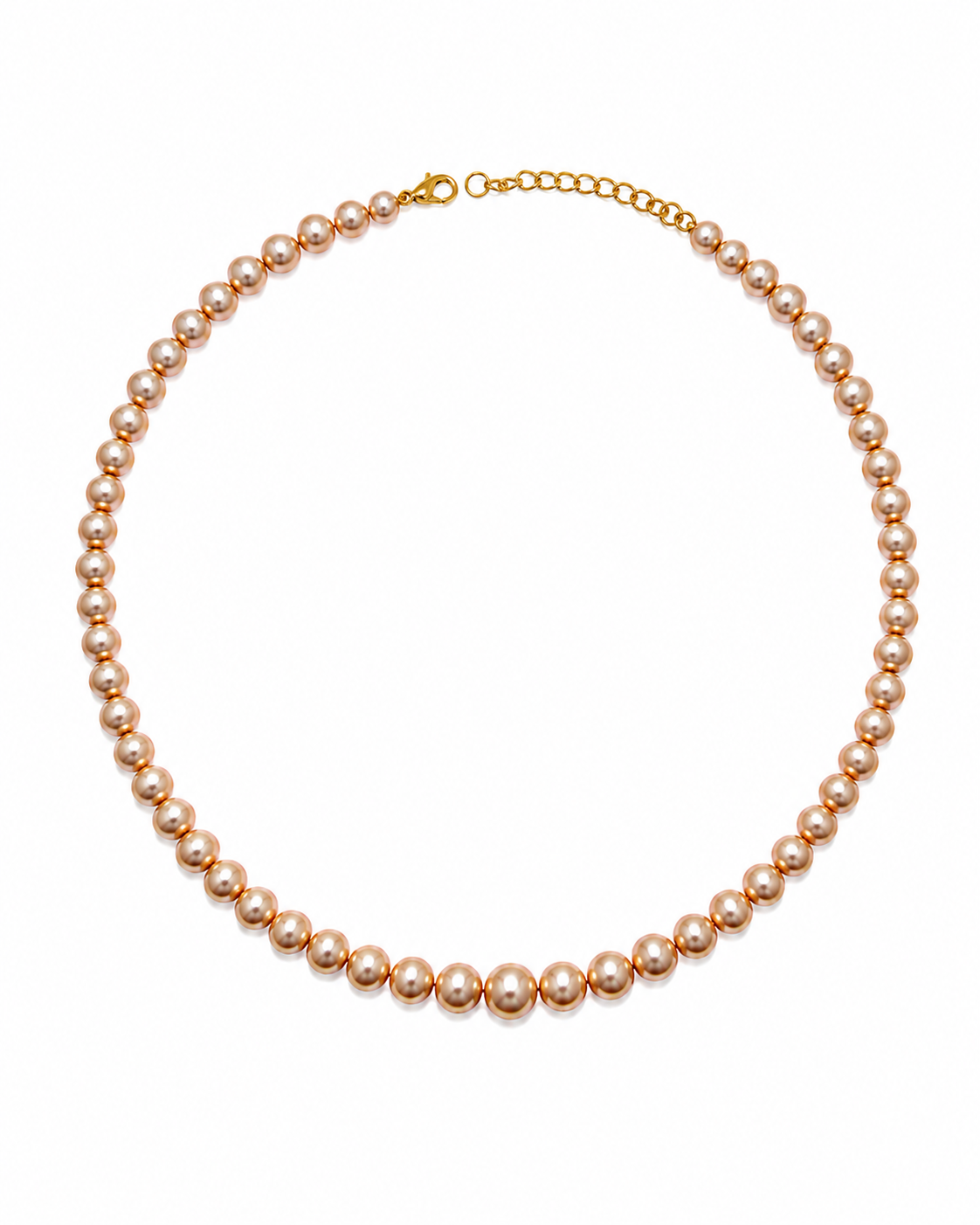 Golden Crown Round Pearl Necklace