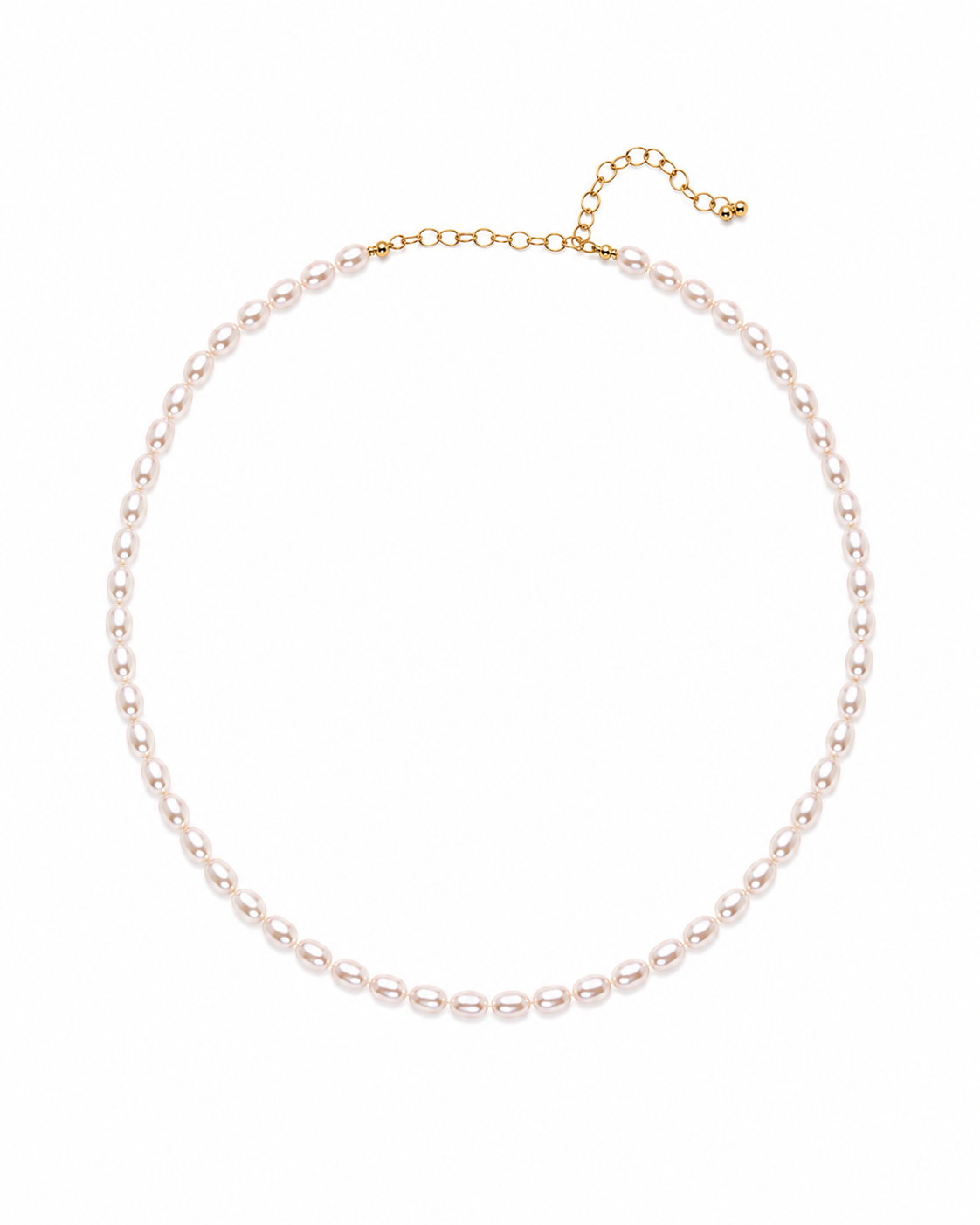 Satin Pink Oval Pearl Necklace