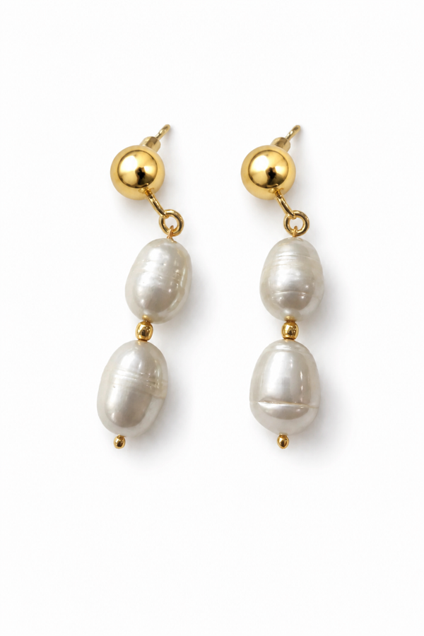 Baroque Silver Drop Earrings