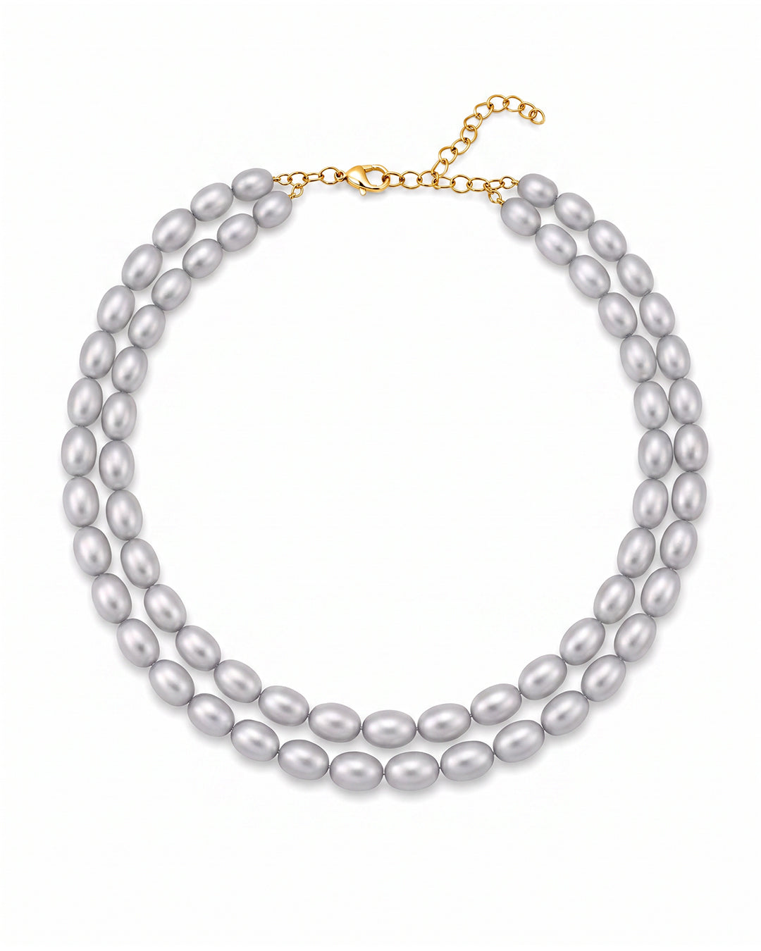 Double Baroque Silver Tahiti Necklace