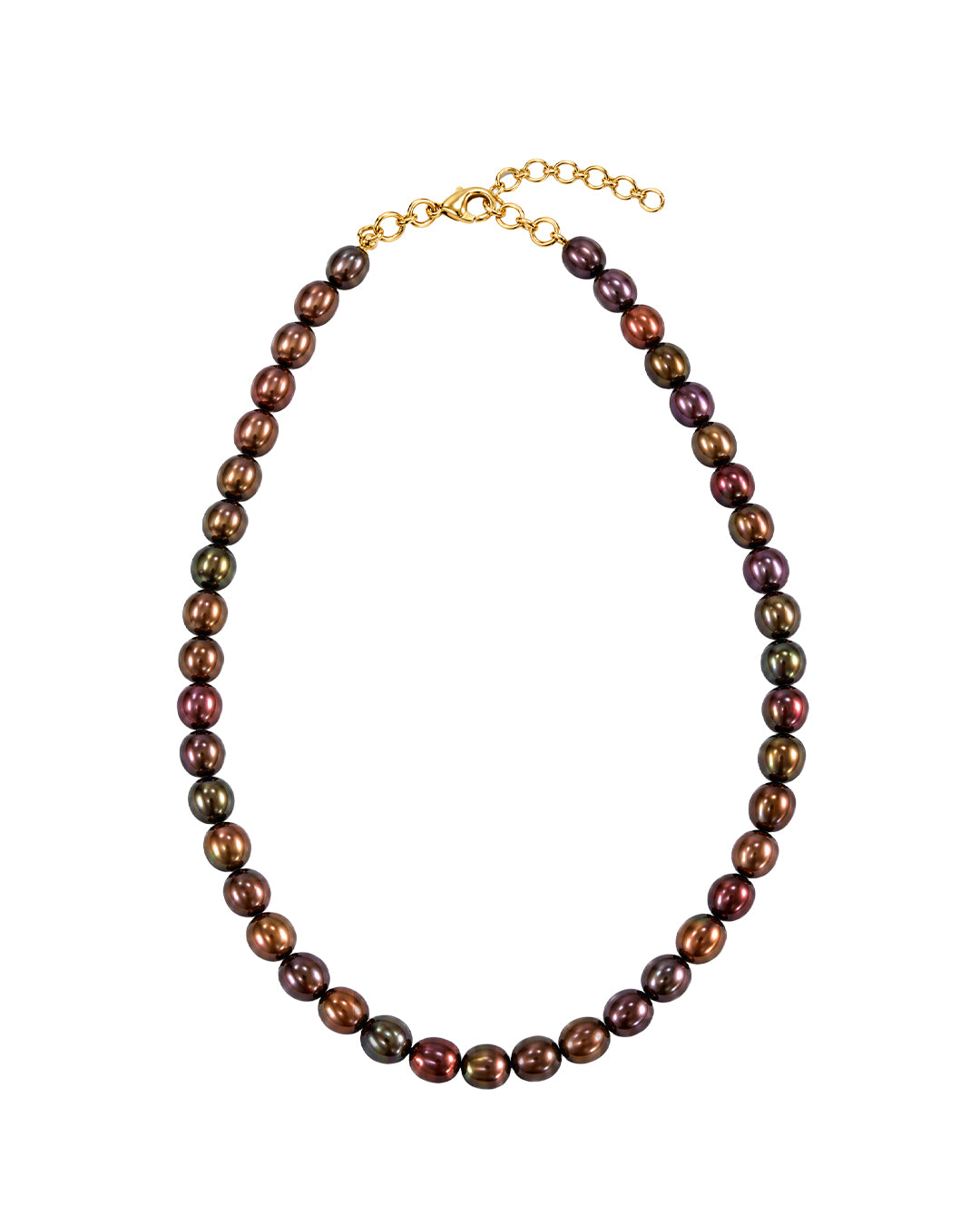 Espresso Oval Pearl Necklace