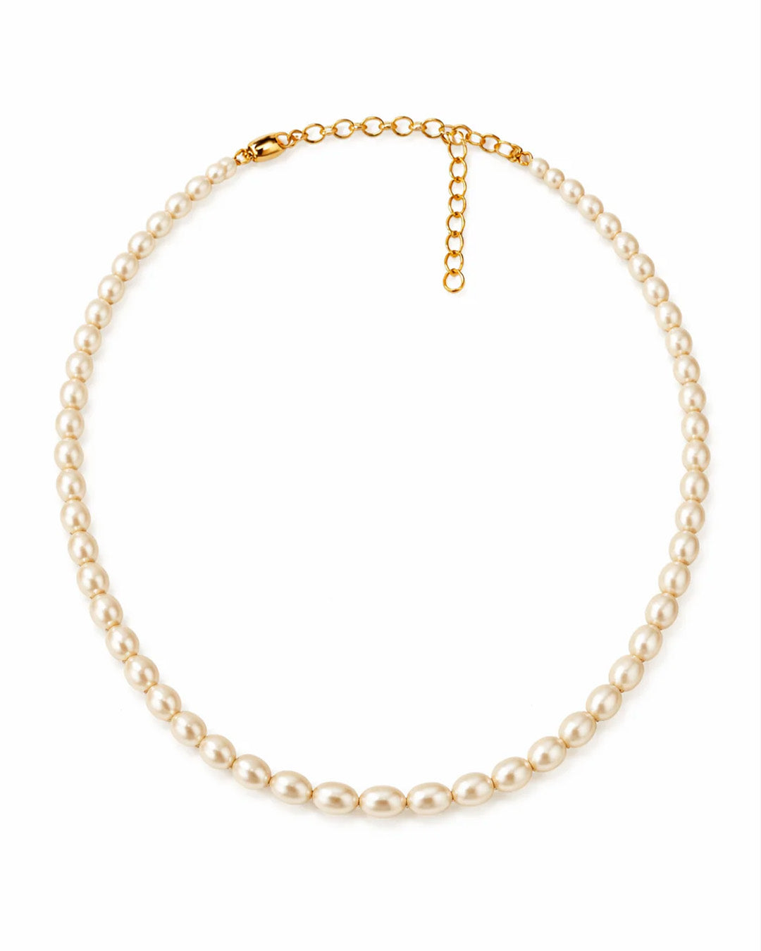 Off White Large Oval Pearl Necklace