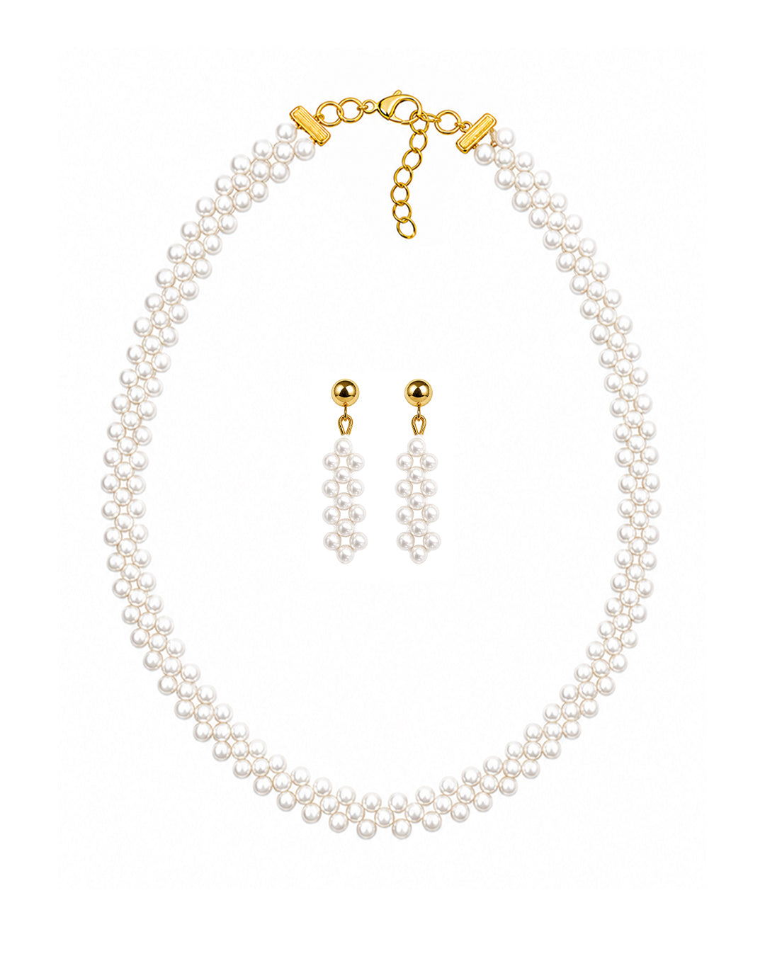 Osaka White Necklace & Earring Set