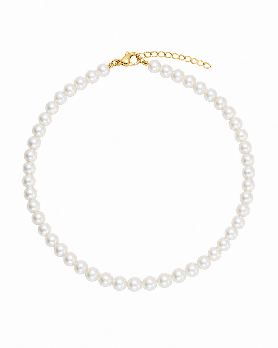 Statement White Round Pearl Necklace