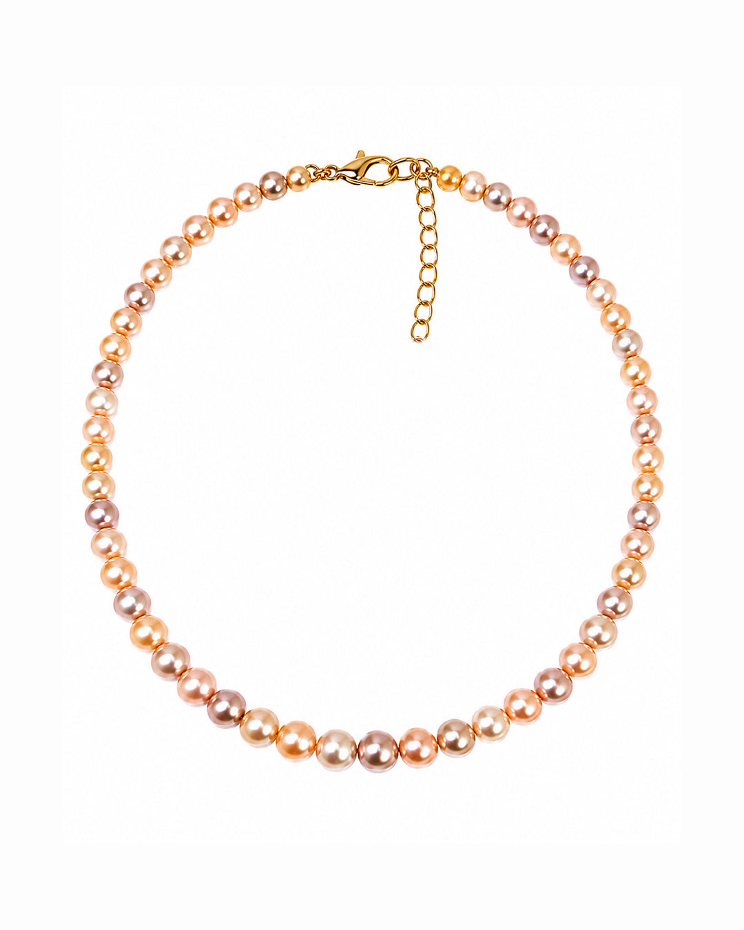 Two Tone Graduated Round Pearl Necklace