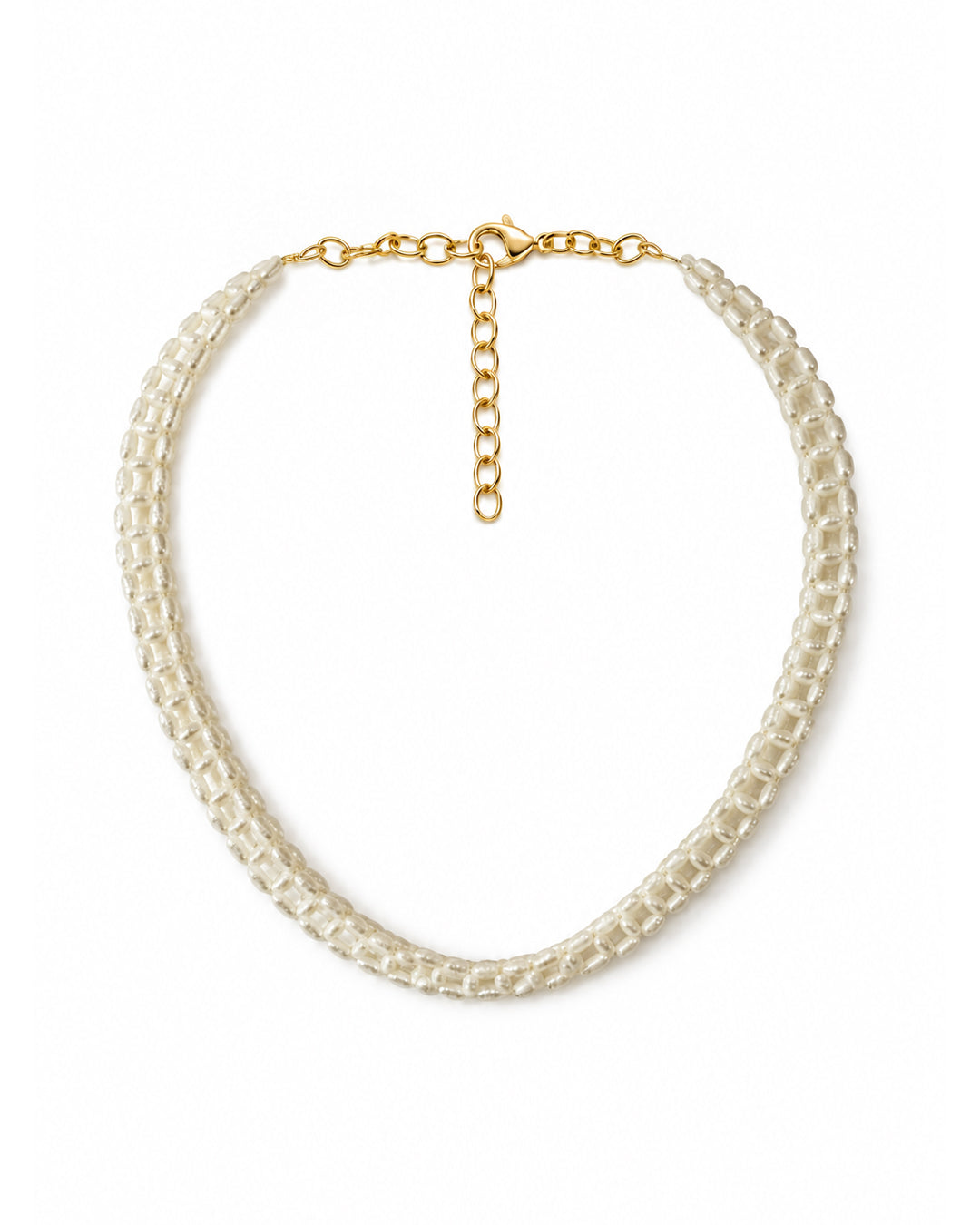 Weave White Pearl Necklace
