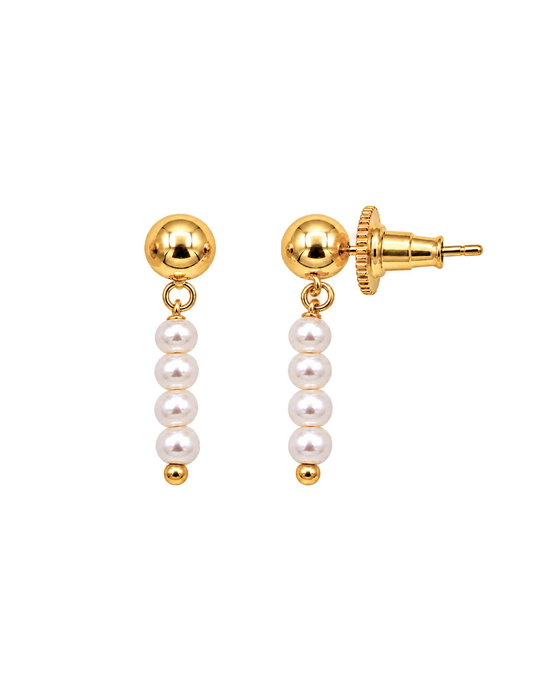 White Pearl Drop Earrings